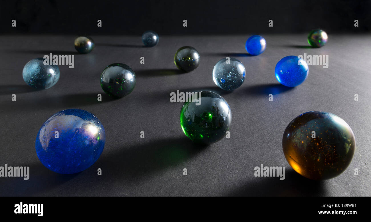 Glass balls with shadows Stock Photo