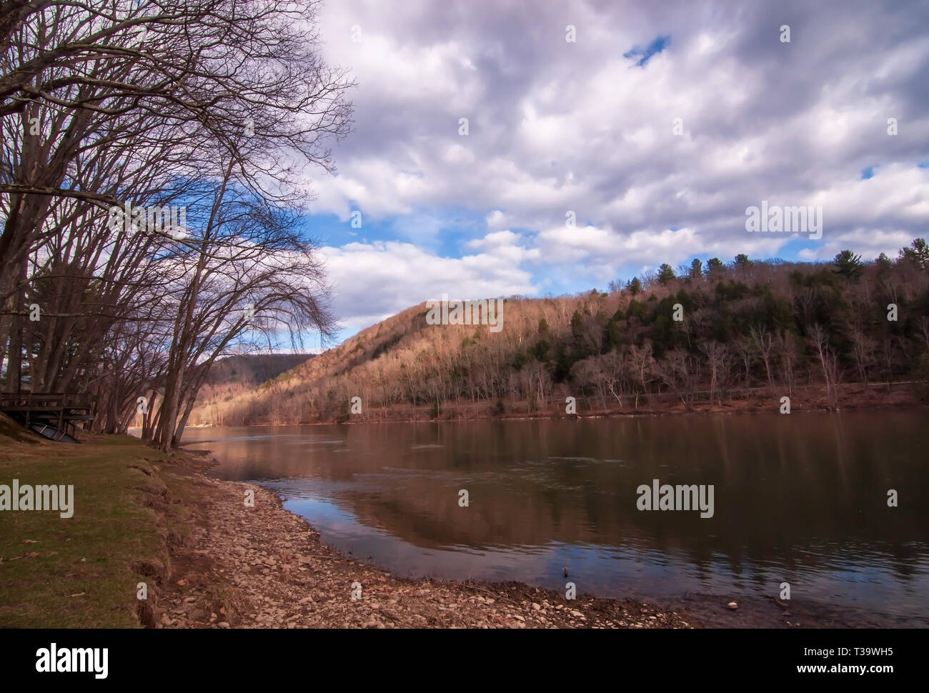 The Allegheny River valley in Warren County, Pennsylvania, USA in 