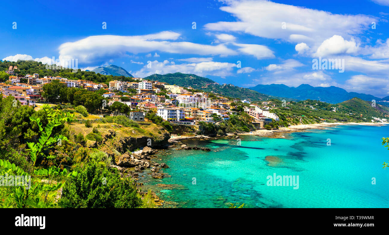 Beautiful Palinuro village,panoramic view,Campania,Italy Stock Photo