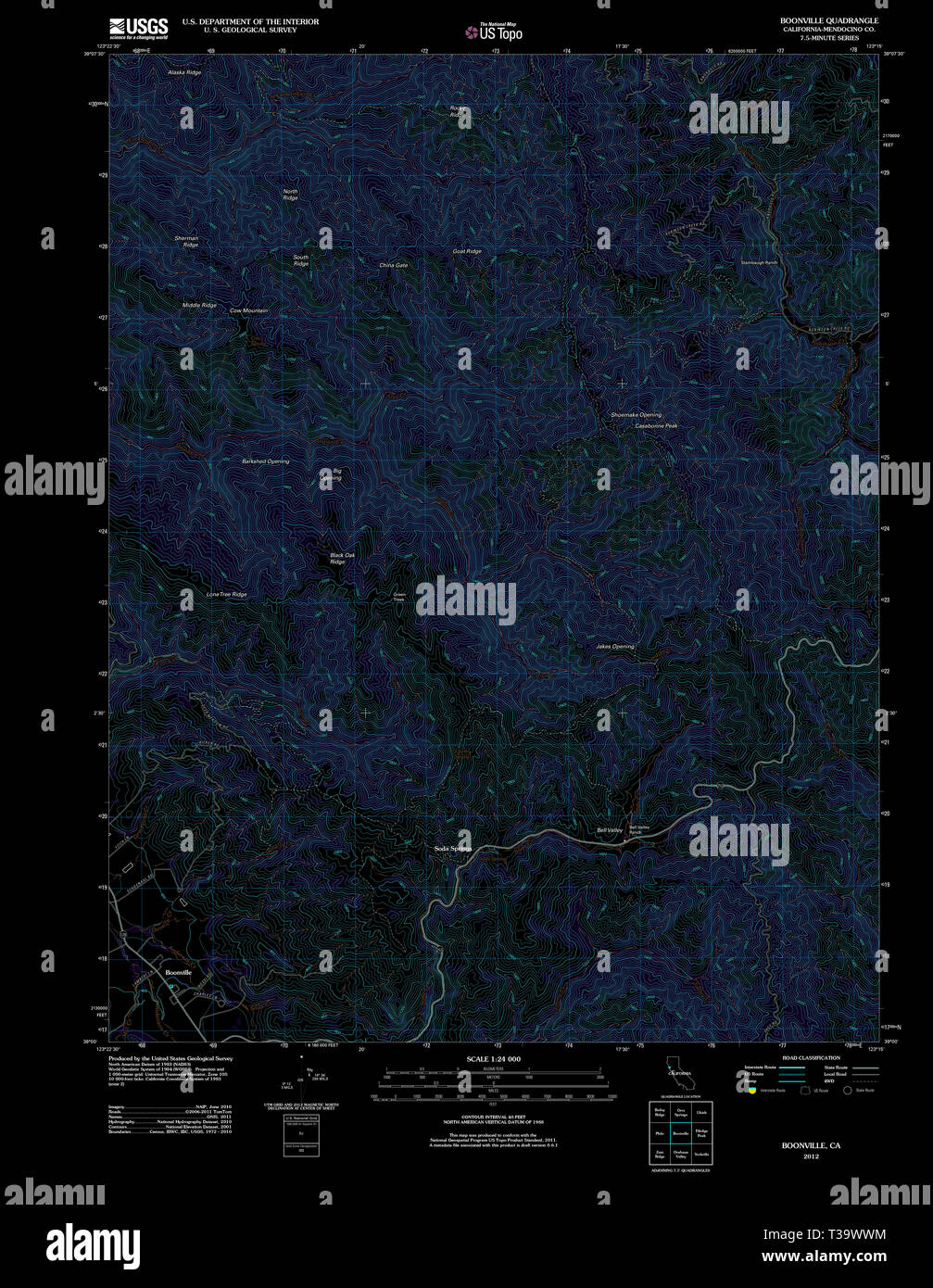 Boonville california map hires stock photography and images Alamy