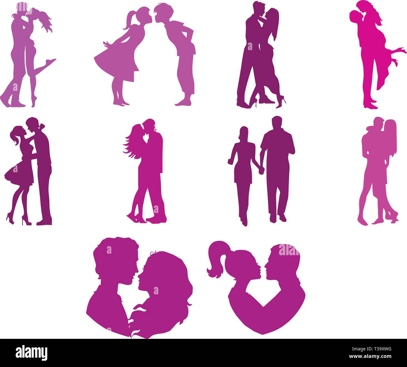 Valentine's Day Love Couple Collection Stock Vector