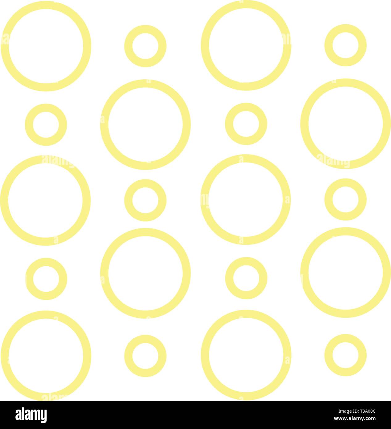 Seamless Printable Pattern of Yellow Loop Rings in Random on White ...