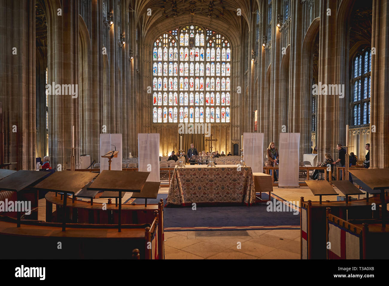 Interior of the medieval gothic St. George's Chapel inside the Windsor Castle (UK). Stock Photo