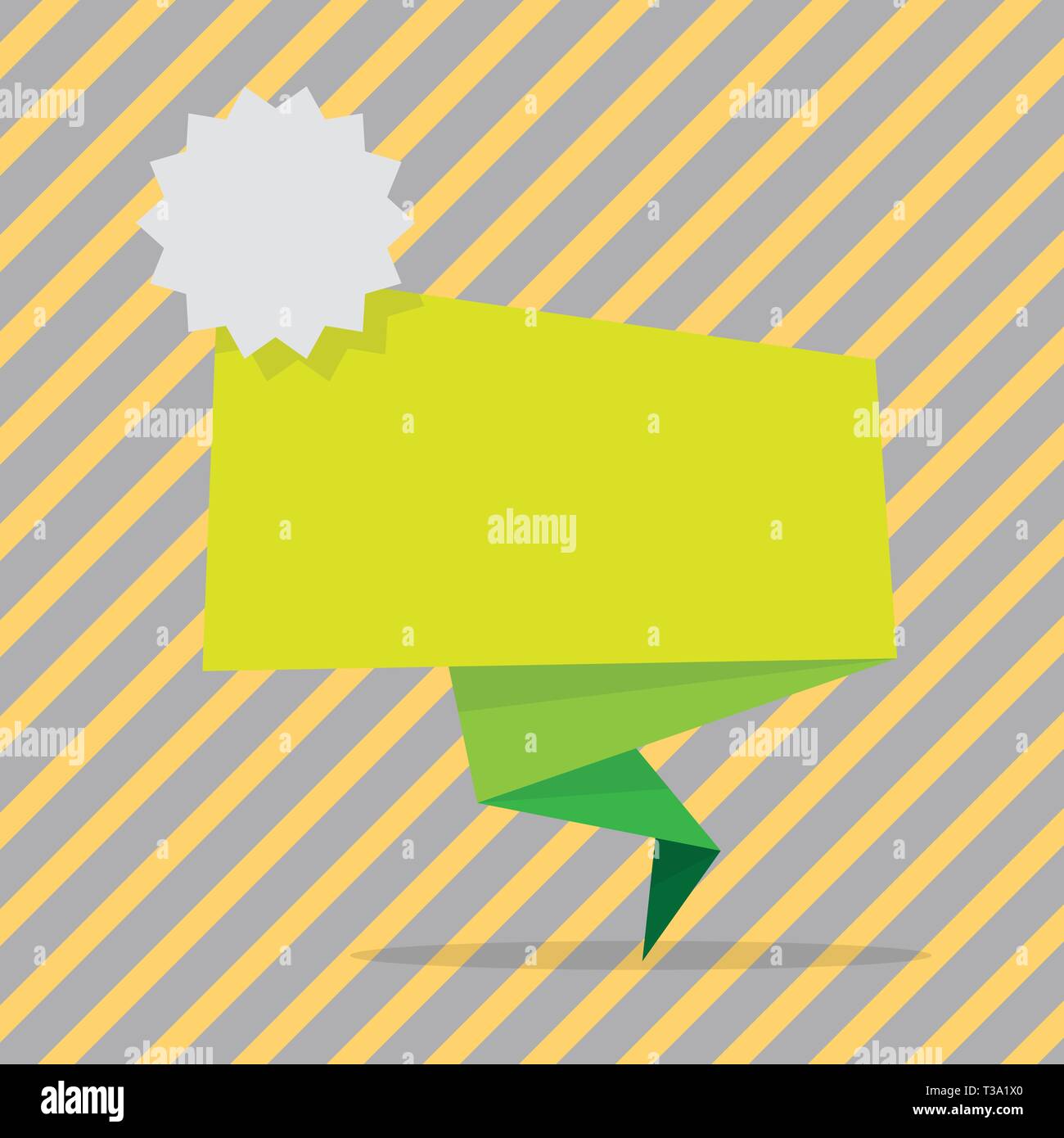 Blank Space Green Two Tone Folded Back Banner Strip With Seal
