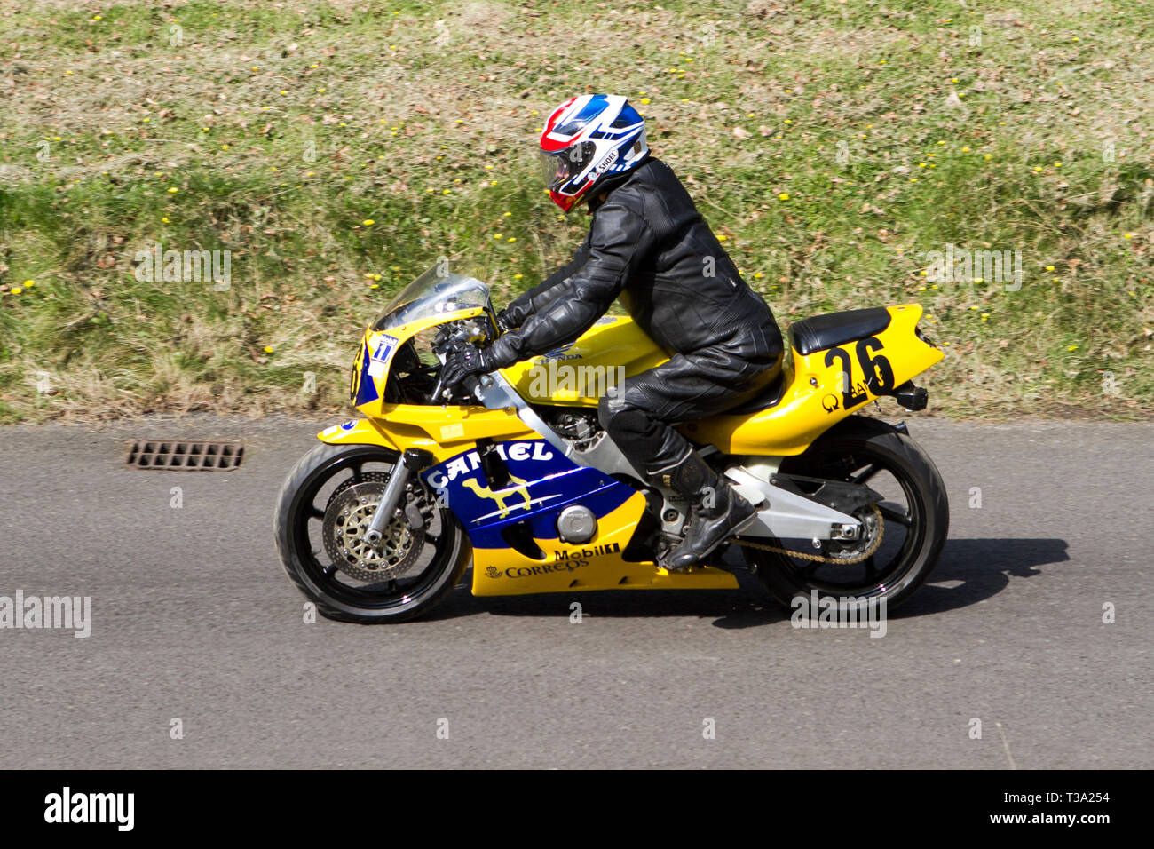 Chorley Lancashire Uk April 19 Hoghton Tower 43rd Motorcycle Sprint Rider 26 John Holt From Crewe Riding An Old 1992 399cc Honda Cbr 400 Stock Photo Alamy