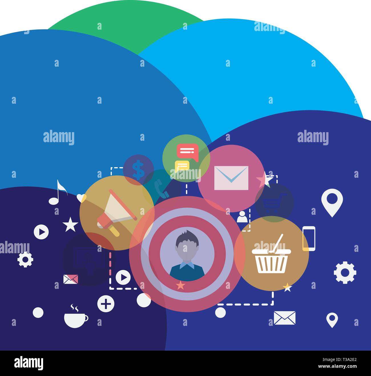 Illustration Of Digital Marketing Campaign Icons And Elements For