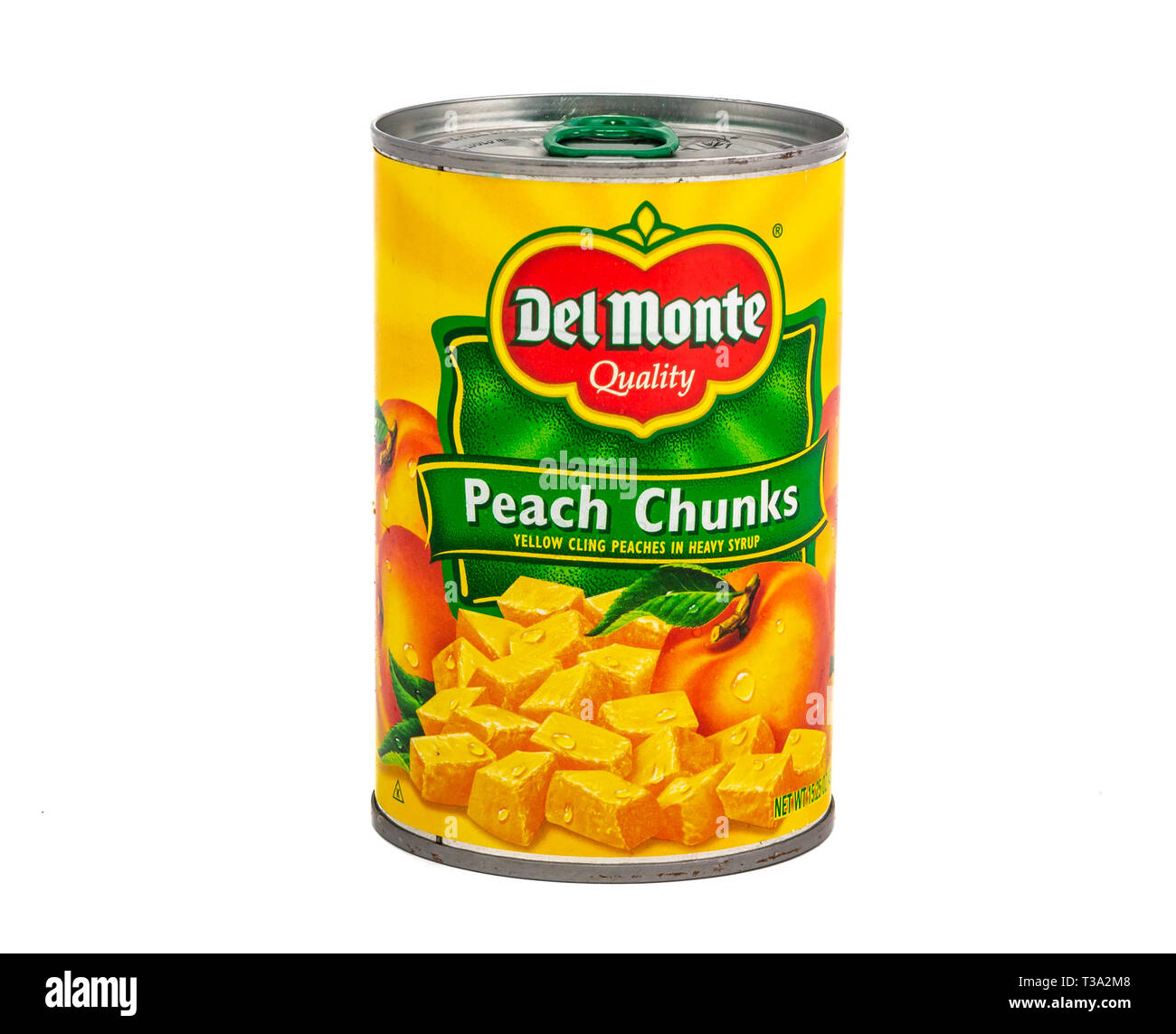 Del Monte Peach Chunks Stock Photo