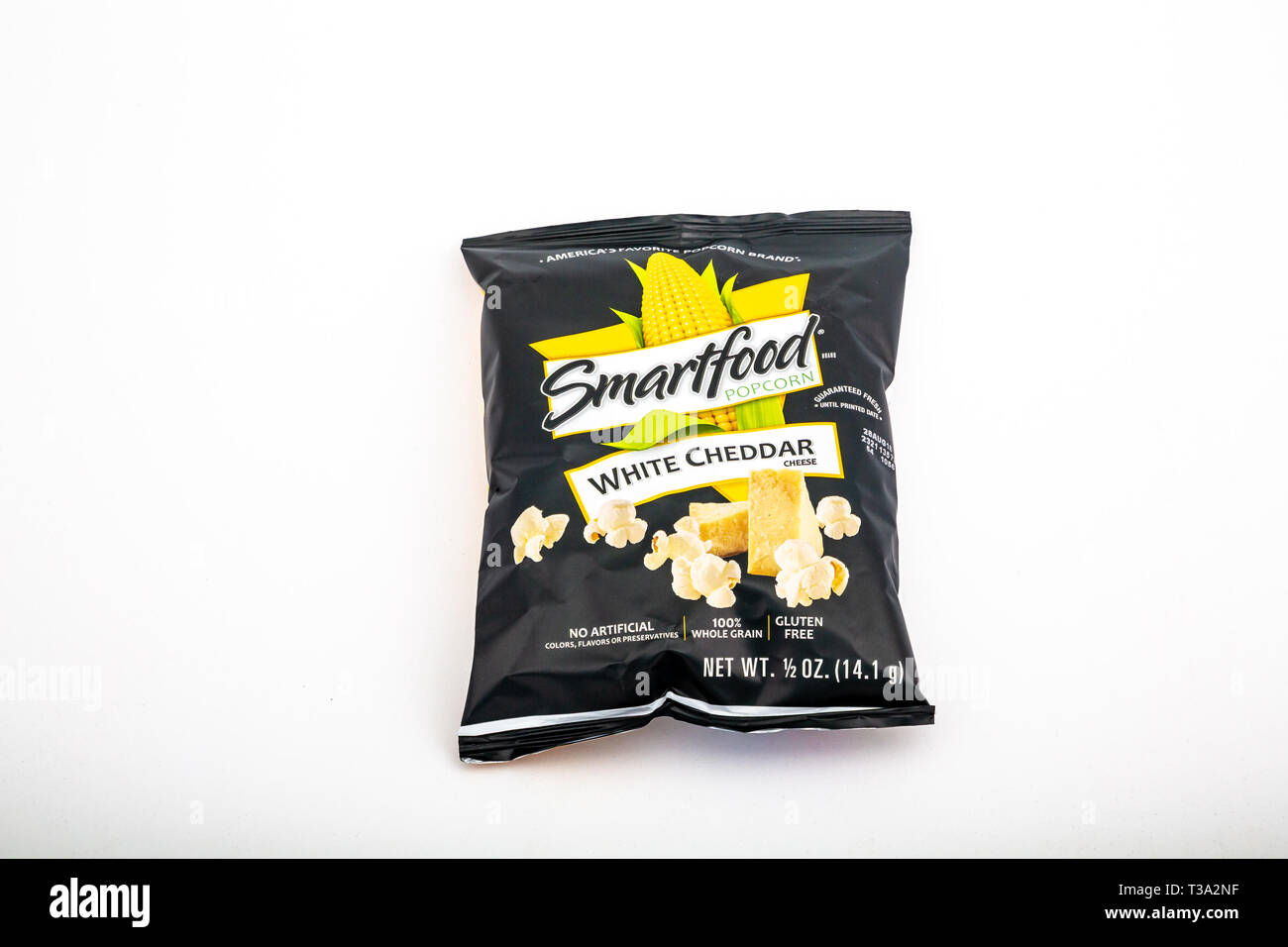 SmartFood White Cheddar Popcorn Stock Photo