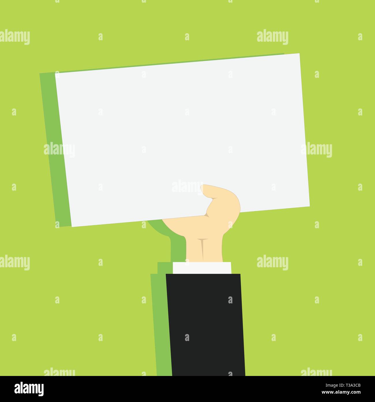 Clipart Of Hand Holding Up Blank Sheet Of White Paper On Pastel