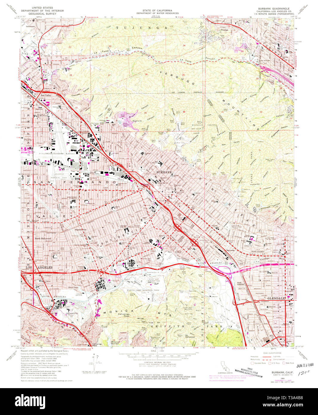 Map of california burbank Cut Out - Usgs Topo Map California Ca Burbank 288679 1966 24000 Restoration T3A4B8