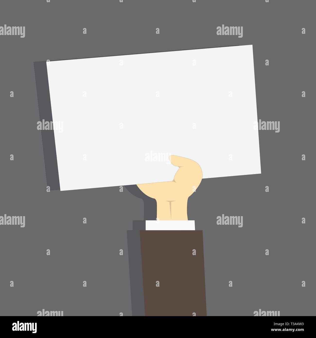 Clipart of Hand Holding Up Blank Sheet of White Paper on Pastel ...