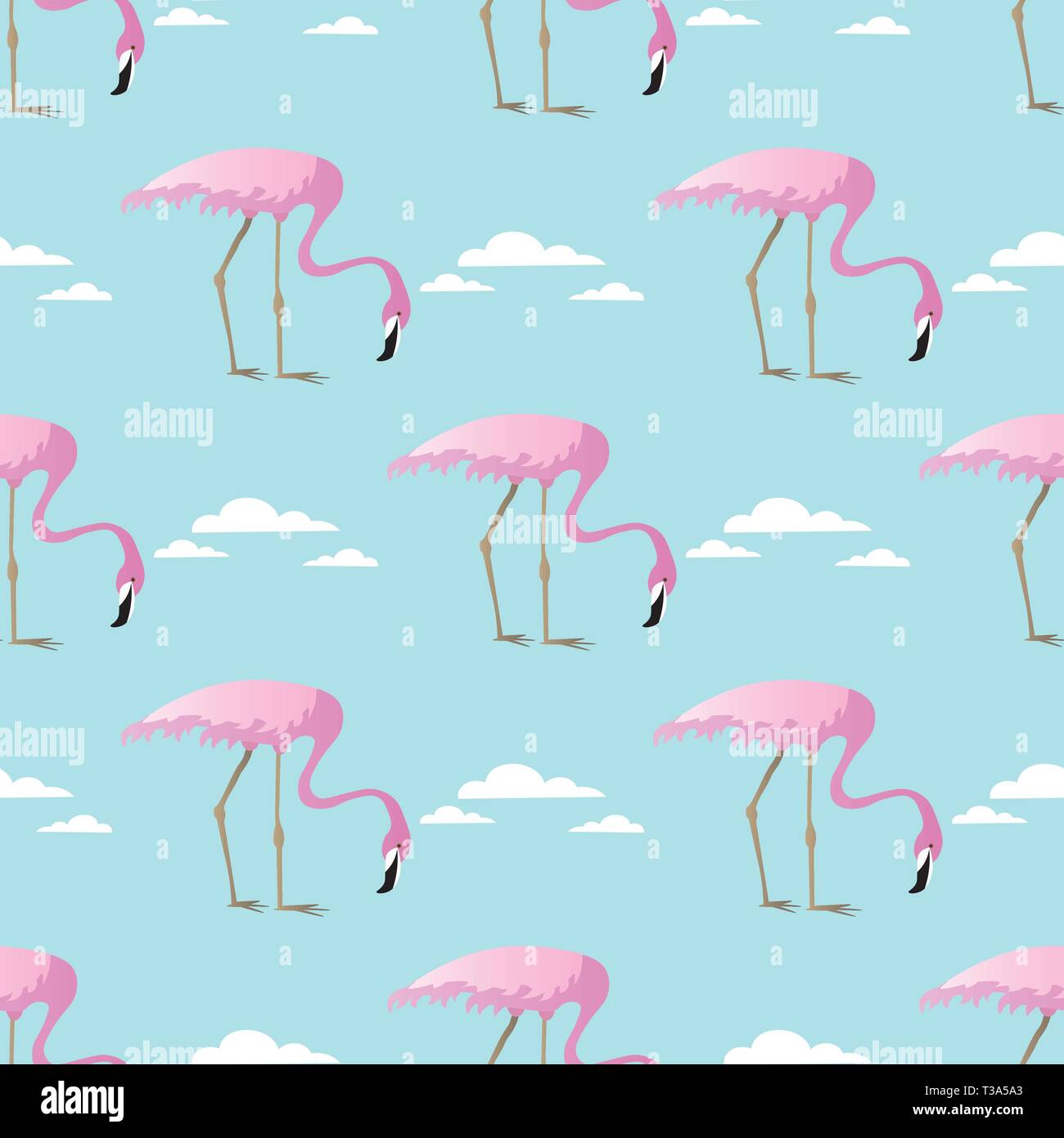 Abstract vector Seamless summer tropical pattern with flamingo and ...
