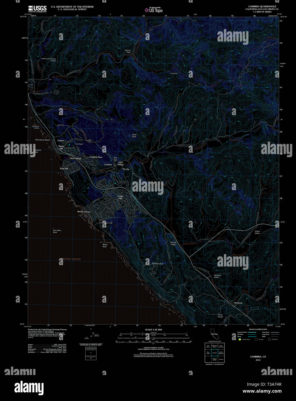 Map of cambria california hires stock photography and images Alamy