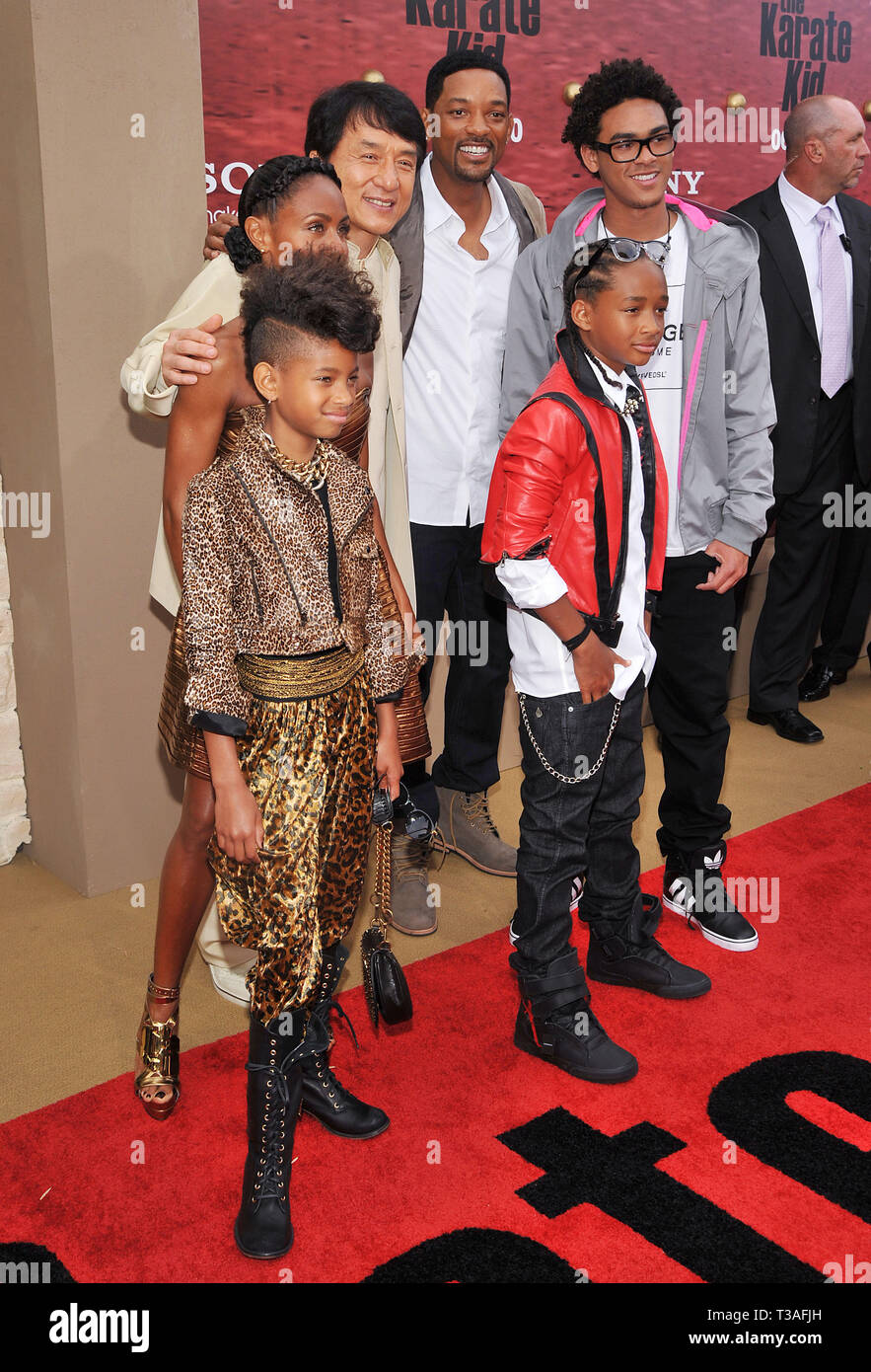 Jackie Chan   Jaden Smith   Will Smith   Jada   Willow  53   - The Karate Kid Premiere at the Westwood Village Theatre In Los Angeles.Jackie Chan   Jaden Smith   Will Smith   Jada   Willow  53  Event in Hollywood Life - California, Red Carpet Event, USA, Film Industry, Celebrities, Photography, Bestof, Arts Culture and Entertainment, Topix Celebrities fashion, Best of, Hollywood Life, Event in Hollywood Life - California, Red Carpet and backstage, movie celebrities, TV celebrities, Music celebrities, Topix, actors from the same movie, cast and co star together.  inquiry tsuni@Gamma-USA.com, Cr Stock Photo