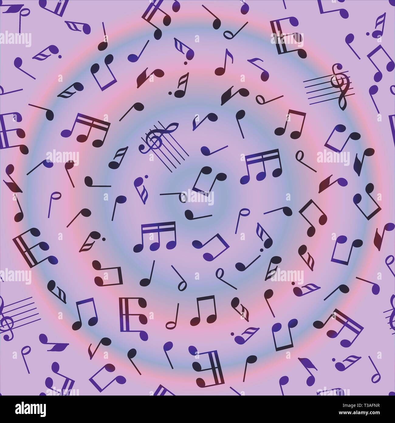 Seamless vector music notes symbols design pattern. Stock Vector