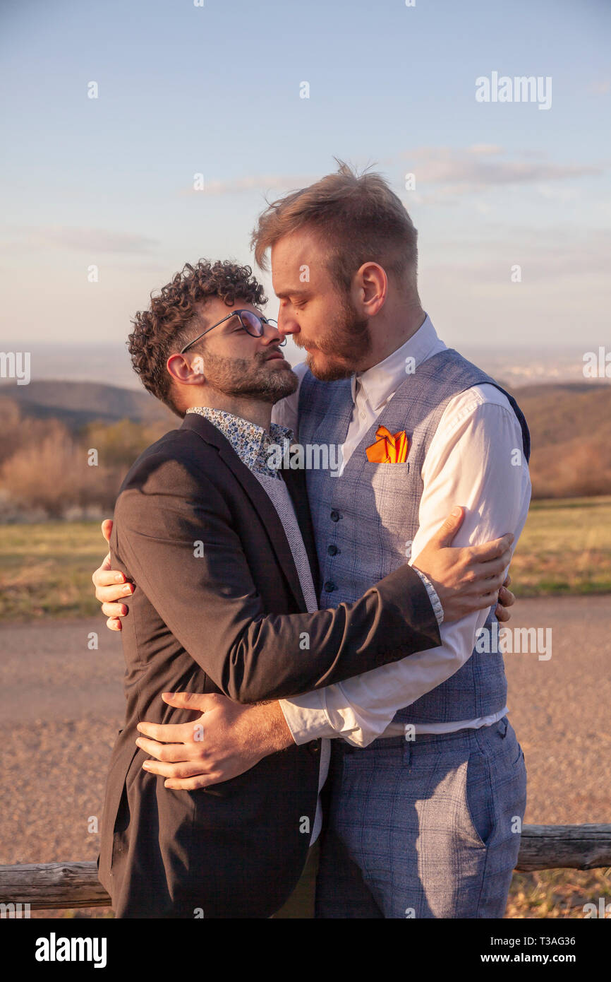 Gay hugging