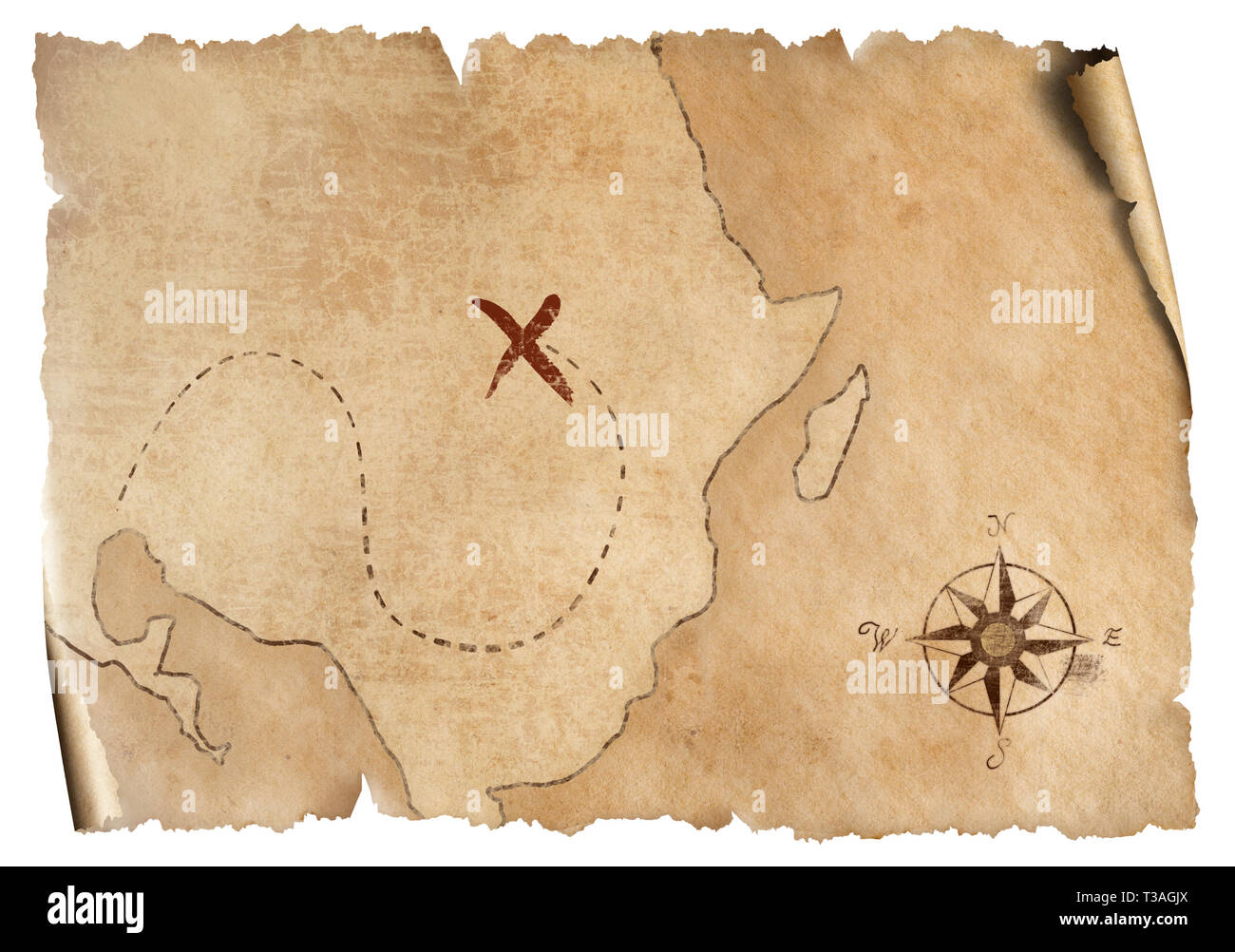 Simple treasure map isolated Stock Photo - Alamy