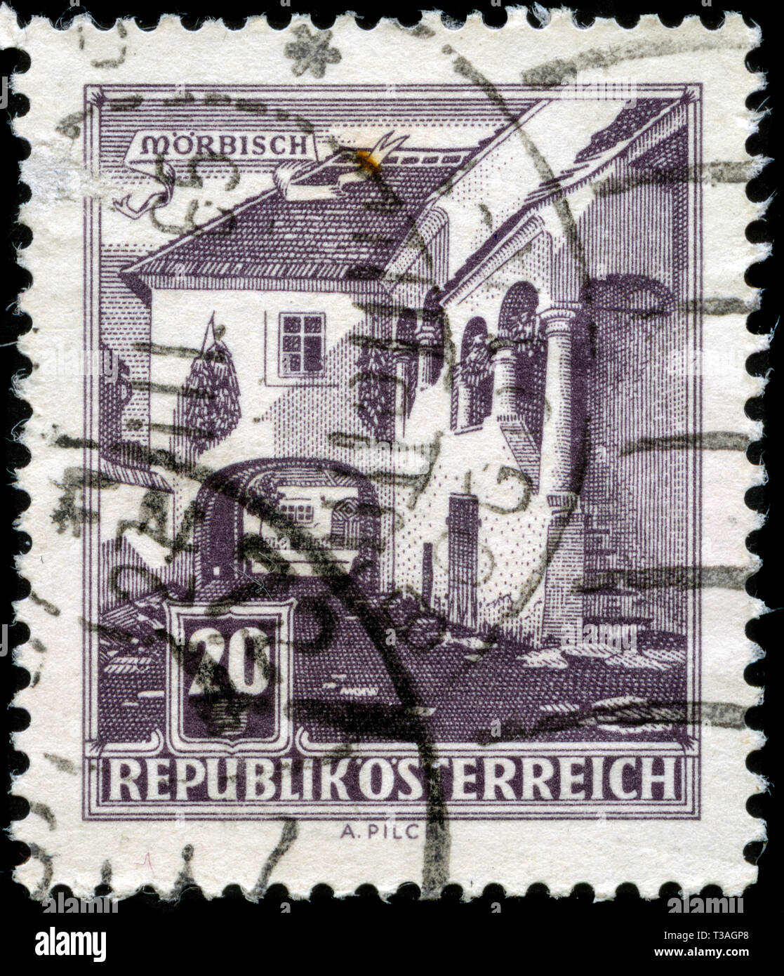 Postage stamp from Austria in the Buildings series issued in 1961 Stock Photo