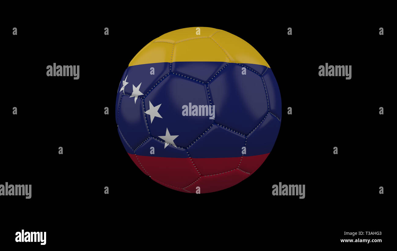 Soccer ball with the flag of Venezuela colors , 3d rendering Stock Photo