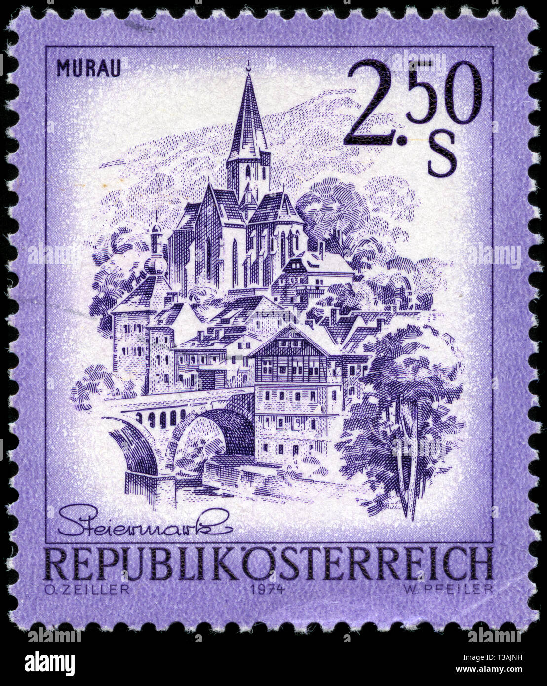 Postage stamp from Austria in the Beautiful Austria series issued in 1974 Stock Photo