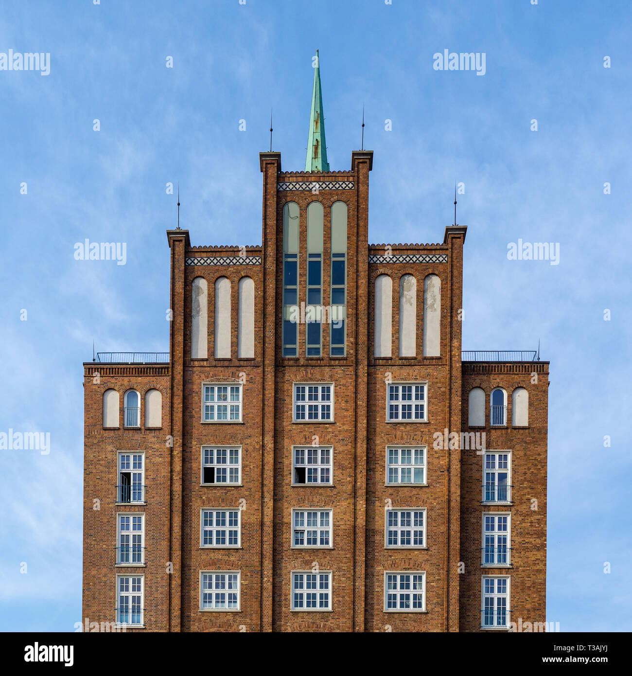 facade of an old building in the city of rostock - old storage building ...