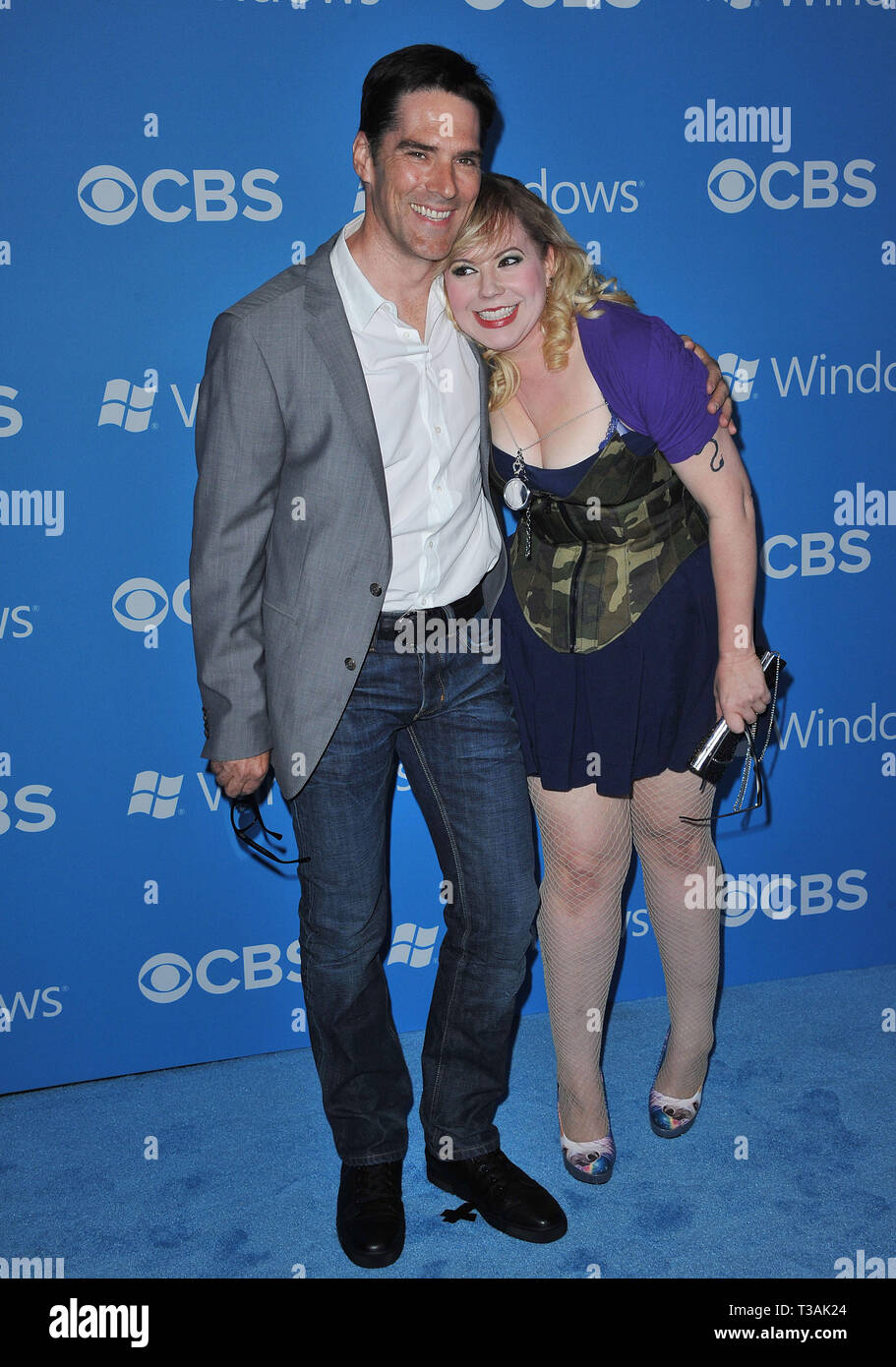 Thomas Gibson and Kirsten Vangsness at the CBS 2012 Fall Premiere Party at the Greystone Manor In Los Angeles.Thomas Gibson and Kirsten Vangsness  Event in Hollywood Life - California, Red Carpet Event, USA, Film Industry, Celebrities, Photography, Bestof, Arts Culture and Entertainment, Topix Celebrities fashion, Best of, Hollywood Life, Event in Hollywood Life - California, Red Carpet and backstage, movie celebrities, TV celebrities, Music celebrities, Topix, actors from the same movie, cast and co star together.  inquiry tsuni@Gamma-USA.com, Credit Tsuni / USA, 2012 - Group, TV and movie ca Stock Photo