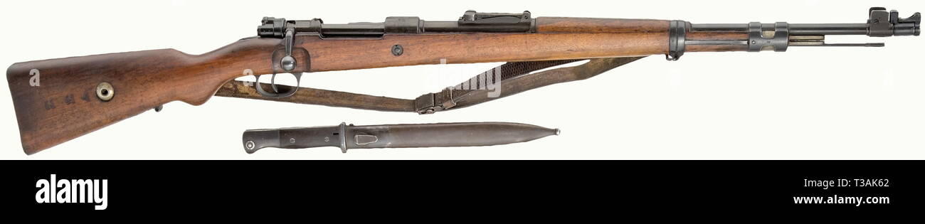 SERVICE WEAPONS, PORTUGAL, carbine 98 k M 1937, calibre 8 x 57, number C17575, Editorial-Use-Only Stock Photo