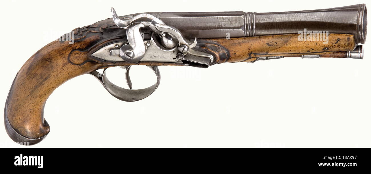 Small arms, pistols, blunderbuss caplock pistol, caliber 32 mm, Liege, Belgium, circa 1800, Additional-Rights-Clearance-Info-Not-Available Stock Photo