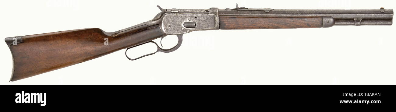 Civil long arms, modern systems, Winchester Model 1892 Short rifle, calibre 44 WCF, without number, Additional-Rights-Clearance-Info-Not-Available Stock Photo