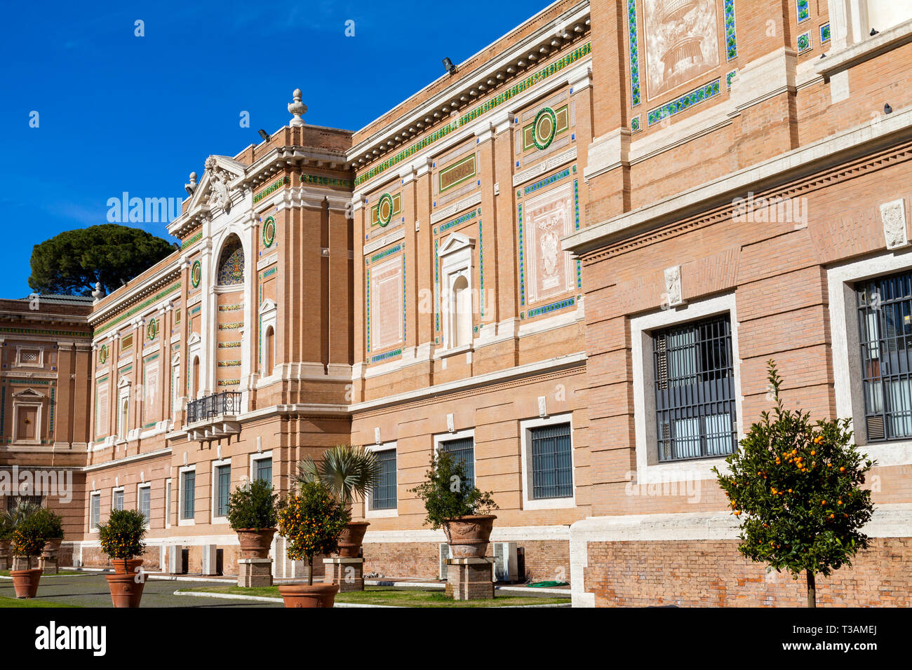 Scenic picture of beautiful historical building's facade against blue ...