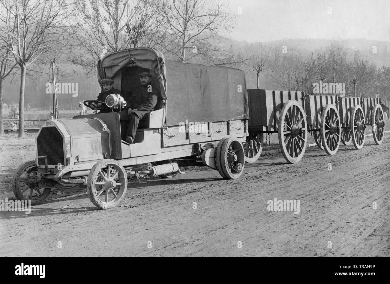 trailer truck, 1920-30 Stock Photo