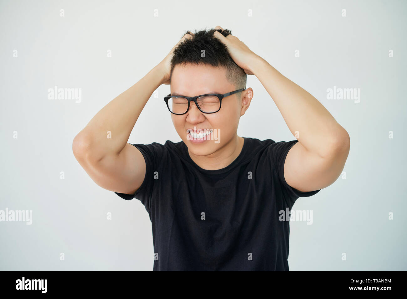 Man suffering from headache Stock Photo