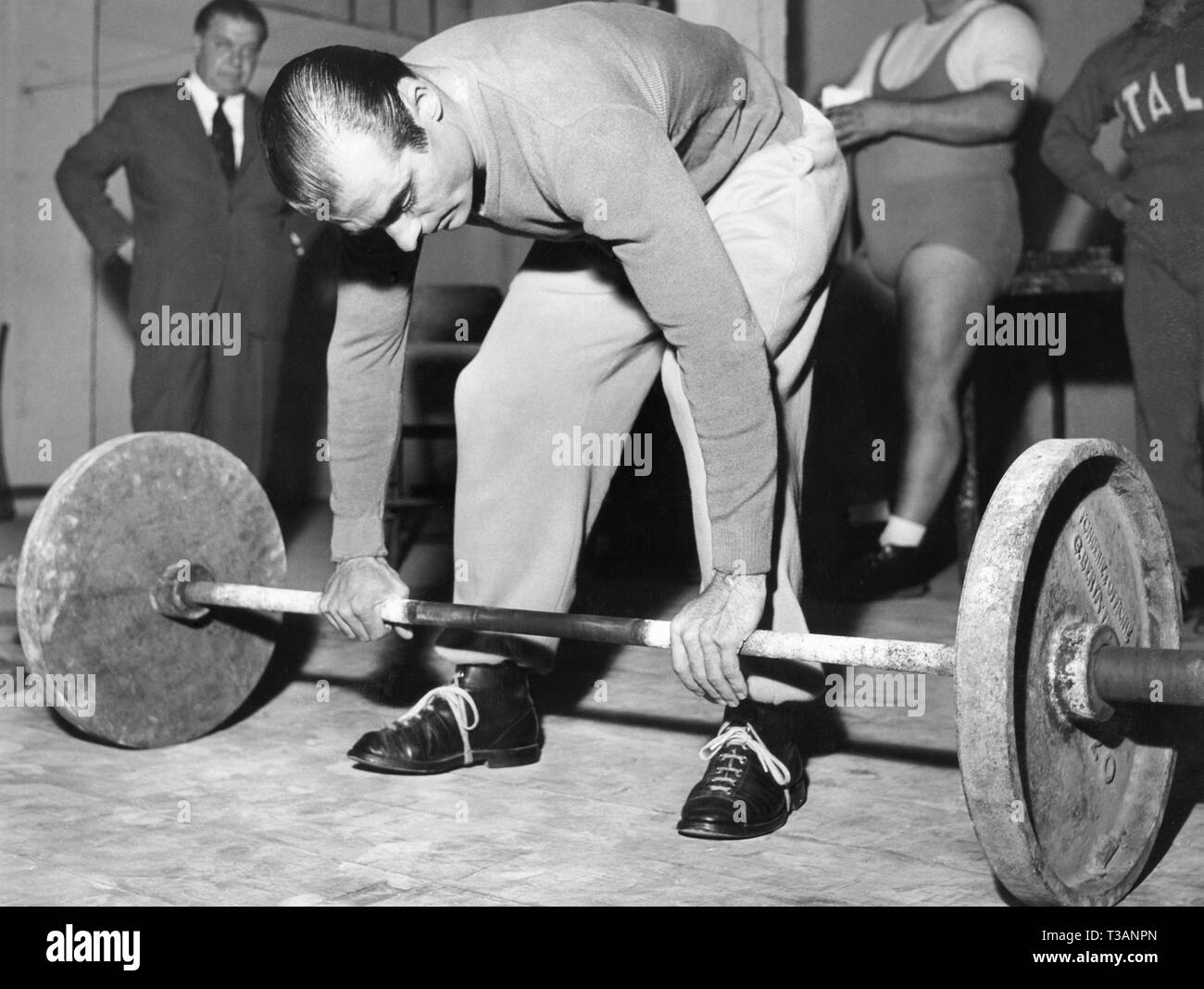 weight lifting, 1958 Stock Photo Alamy
