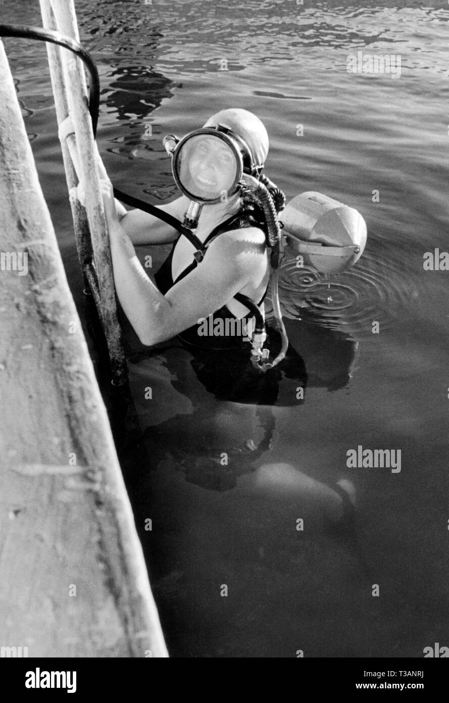 scuba diver, 1952 Stock Photo