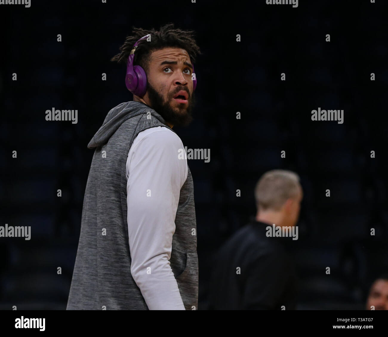 Los Angeles, USA. 7th Apr 2019. during the Utah Jazz vs Los Angeles Lakers game at Staples Center in Los Angeles, CA. on April 7, 2019. (Photo by Jevone Moore) Credit: Cal Sport Media/Alamy Live News Stock Photo
