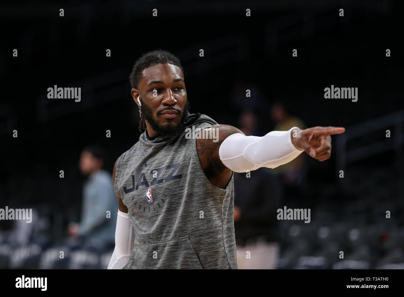 Los Angeles, USA. 7th Apr 2019. during the Utah Jazz vs Los Angeles Lakers game at Staples Center in Los Angeles, CA. on April 7, 2019. (Photo by Jevone Moore) Credit: Cal Sport Media/Alamy Live News Stock Photo