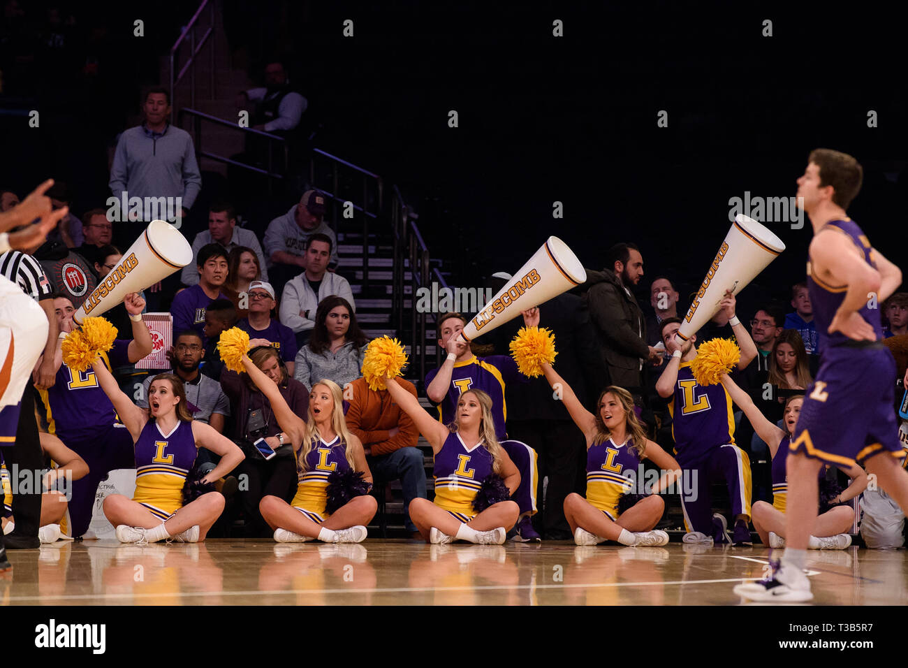 April 04, 2019 The Bisons cheerleaders cheer at the final of