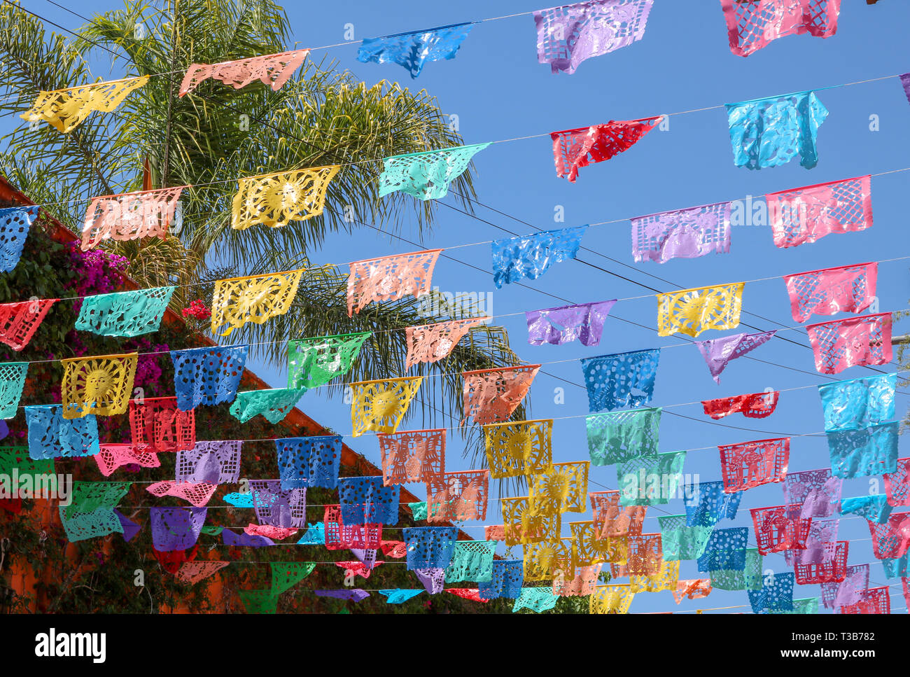 Colorful Street Mexican Flags Stock Photos Colorful Street