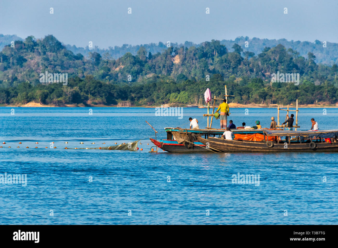 Fishing boat on Kaptai Lake, Rangamati, Chittagong Division, Bangladesh Stock Photo