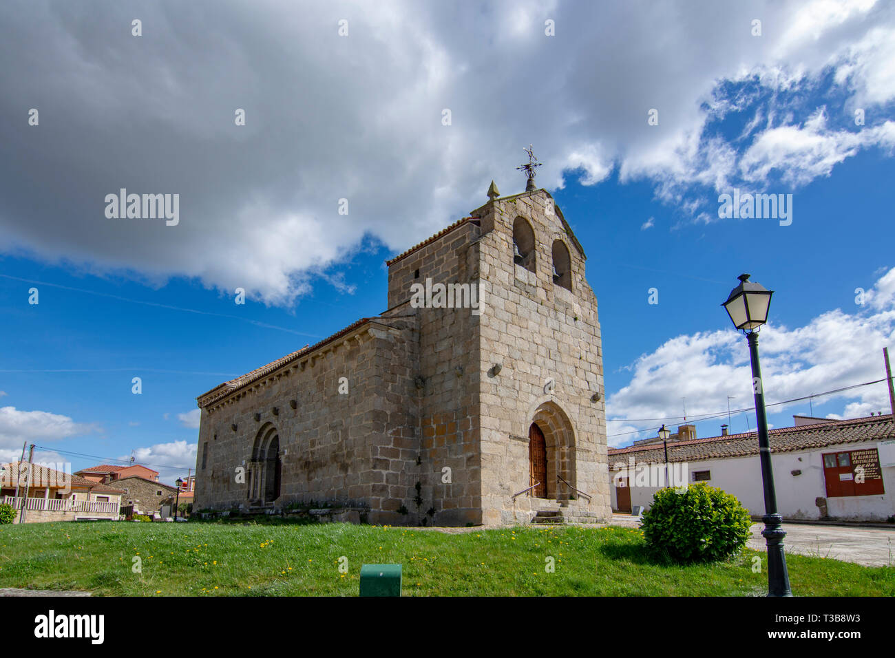 Ledesma, Salamanca, Spain; April 2017: view of the Romanesque Church of Santa Elena on the outskirts of the city of Ledesma. Stock Photo
