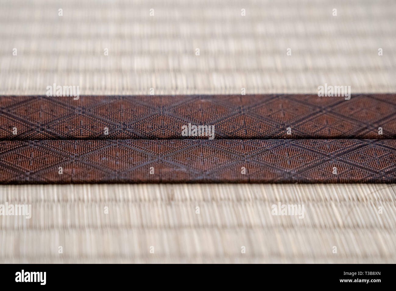 close up vintage traditional Japan Tatami mat rim Stock Photo - Alamy