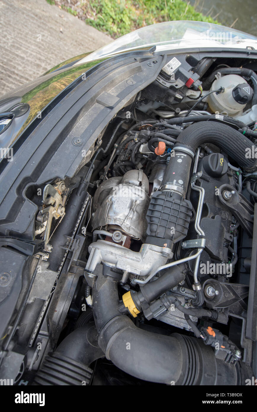 Car crash / Vehicle crash; close up damage and details of automobile ...