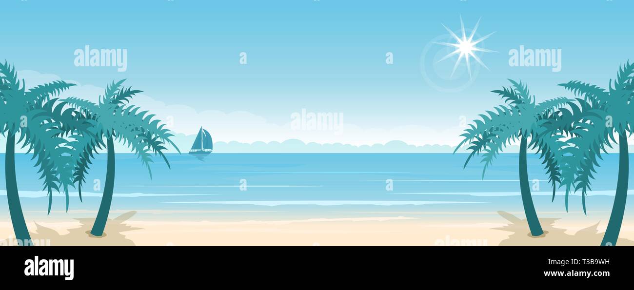 Tropical paradise beach Stock Vector Image & Art - Alamy