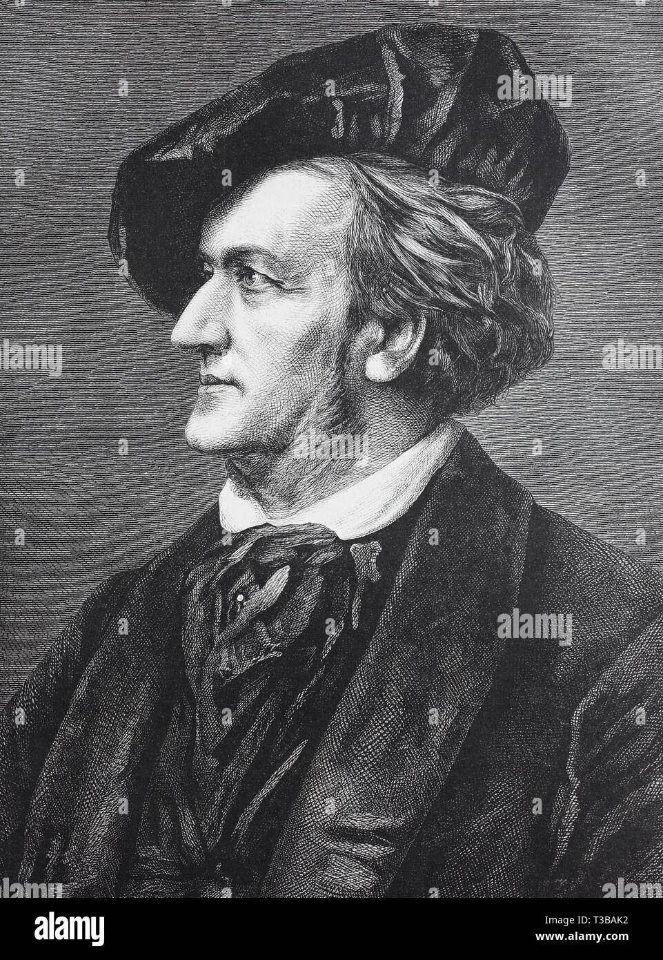 Wilhelm Richard Wagner, 1813-1883, German composer, theatre director, polemicist, 1880, historical illustration, Germany, Europe Stock Photo