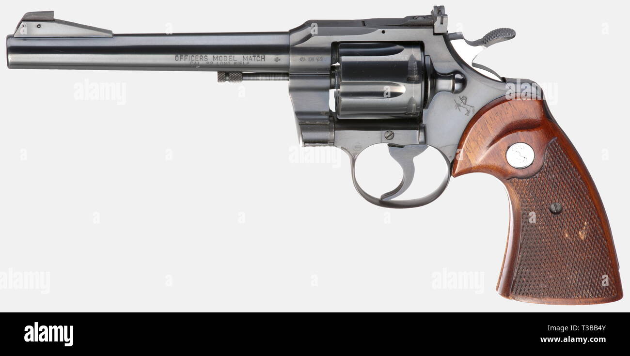 Colt Officer's Model Match, Fifth Issue, caliber .22, Additional-Rights-Clearance-Info-Not-Available Stock Photo