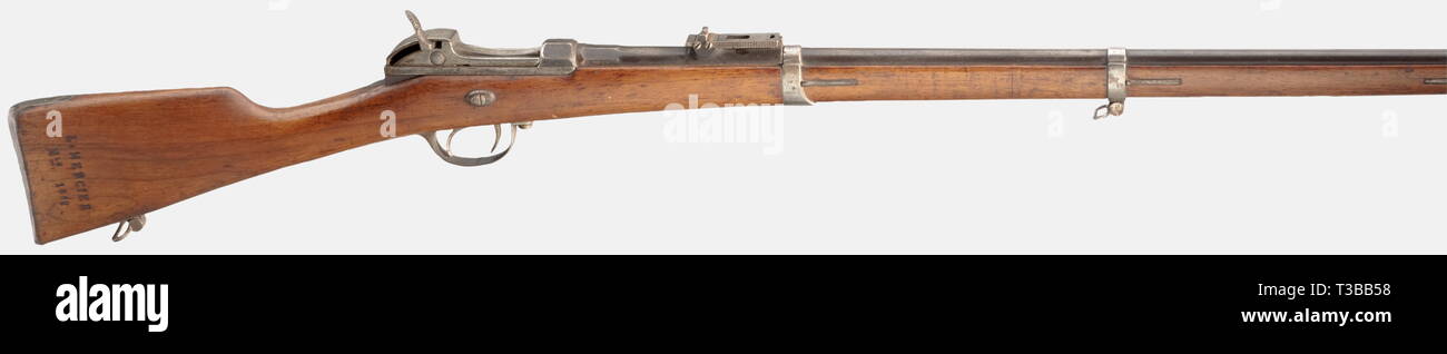 SERVICE WEAPONS, BAVARIA, Werder rifle M 1869, old style, calibre 11 mm, number 16540, Additional-Rights-Clearance-Info-Not-Available Stock Photo