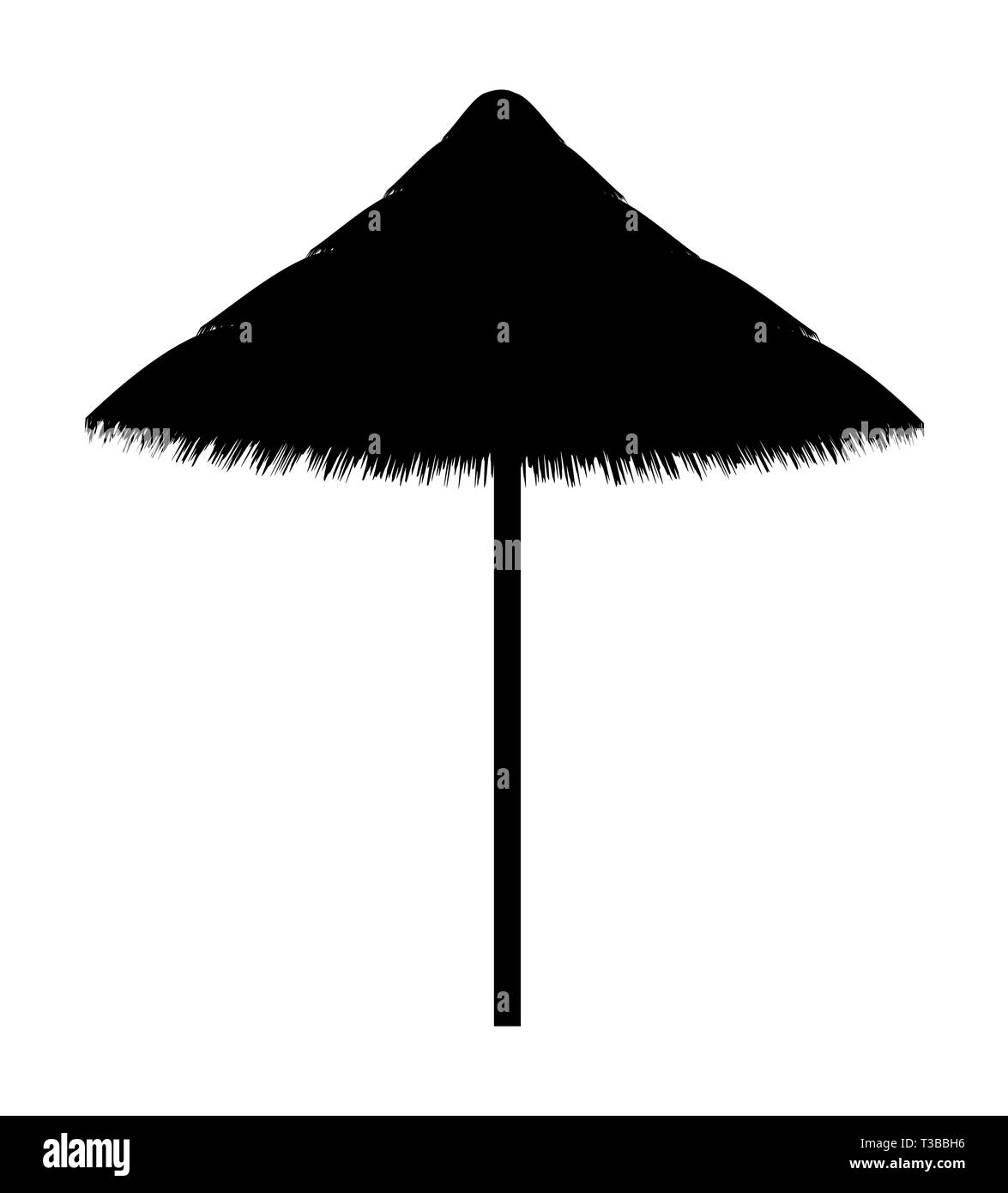 beach umbrella made for shade black contour silhouette vector illustration isolated on white background Stock Vector