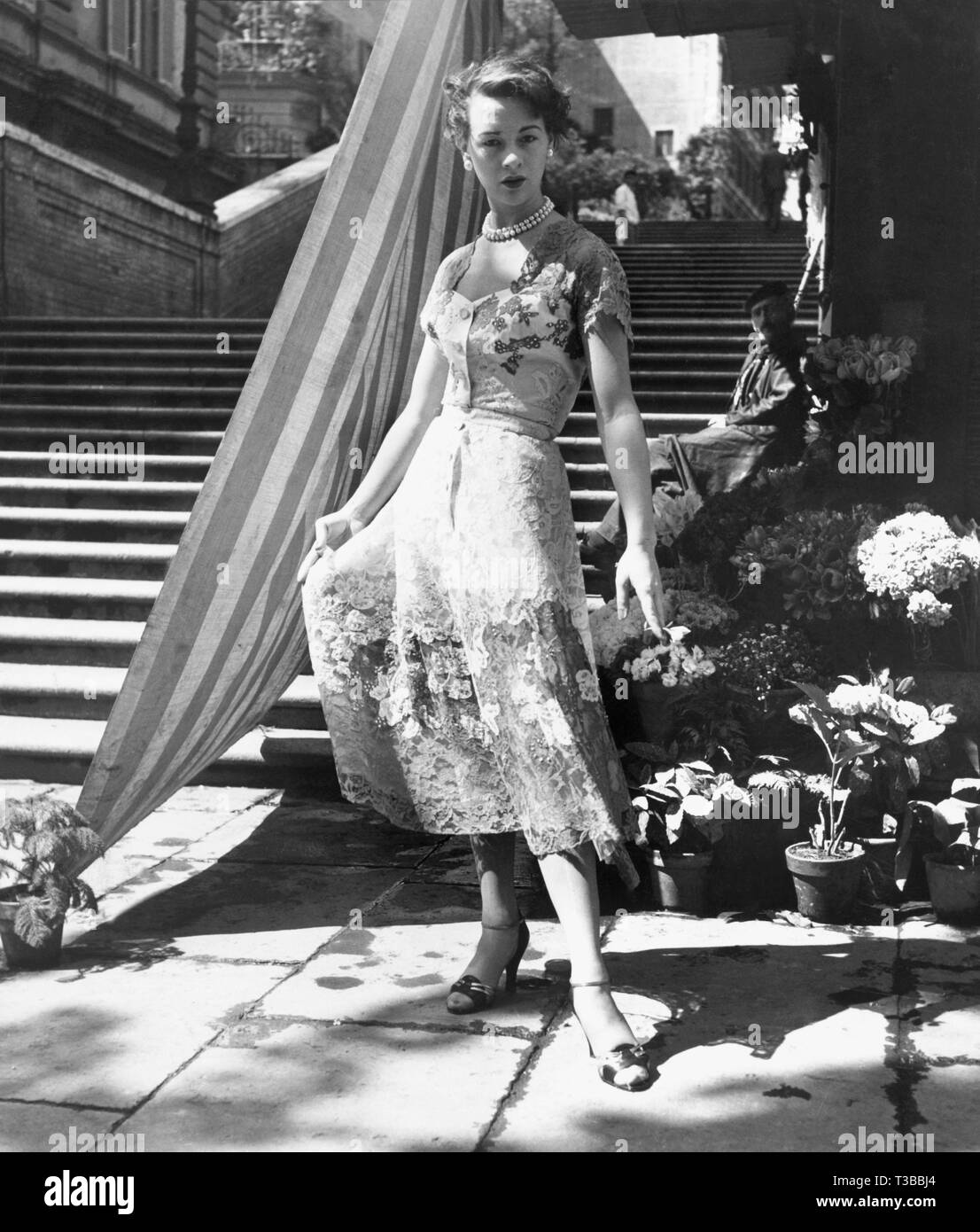cocktail dress, sorelle fontana, 1951 Stock Photo