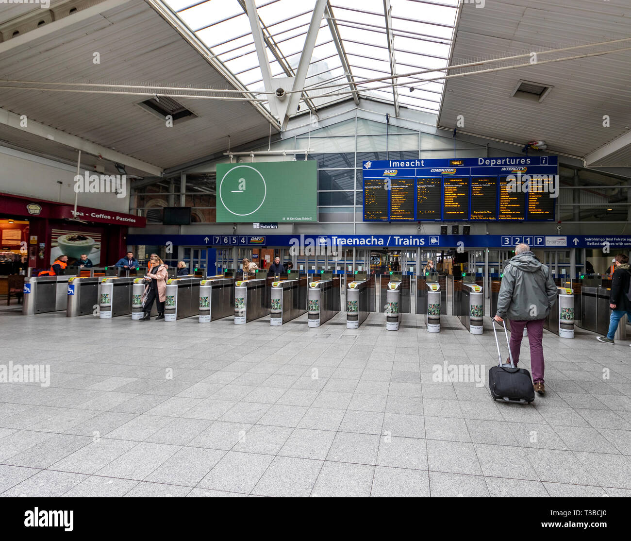 Connolly train station and the Enterprise train Belfast to Dublin