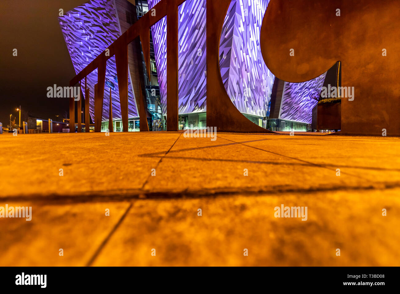 Titanic Belfast at night, Northern Ireland Stock Photo Alamy